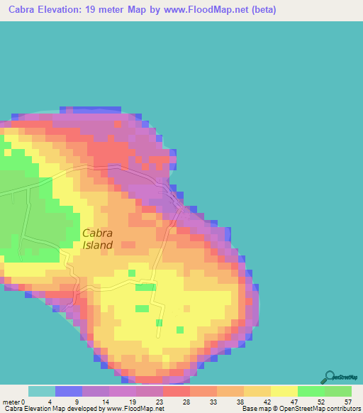 Cabra,Philippines Elevation Map