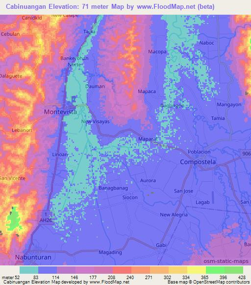Cabinuangan,Philippines Elevation Map