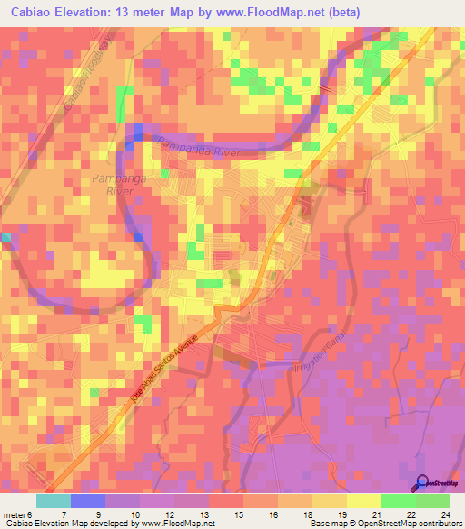 Cabiao,Philippines Elevation Map