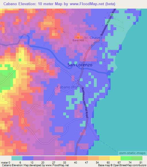 Cabano,Philippines Elevation Map