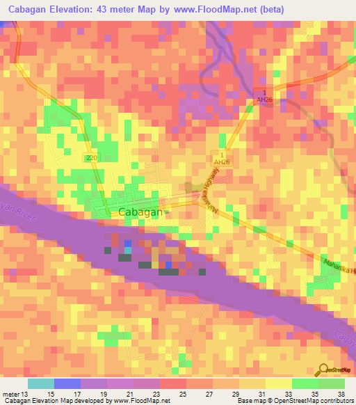 Cabagan,Philippines Elevation Map
