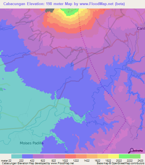Cabacungan,Philippines Elevation Map