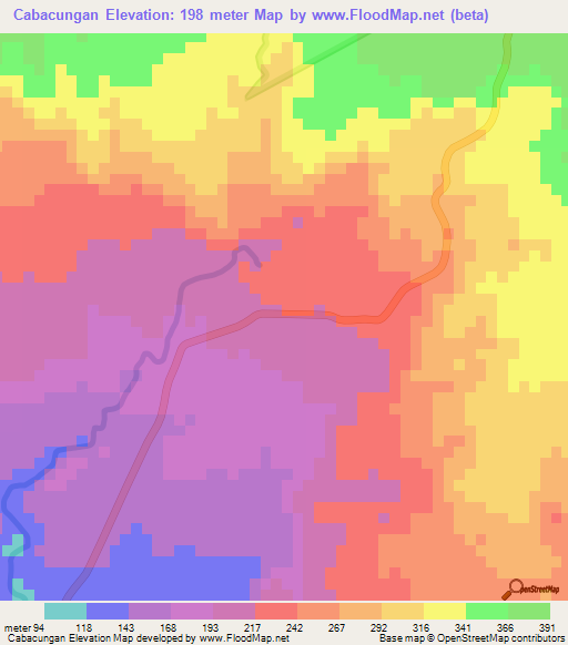 Cabacungan,Philippines Elevation Map