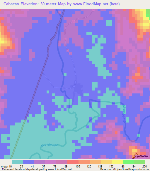 Cabacao,Philippines Elevation Map