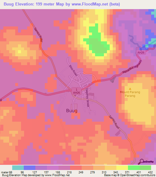 Buug,Philippines Elevation Map