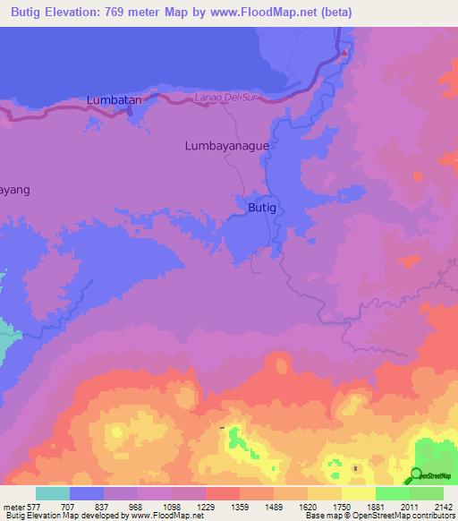 Butig,Philippines Elevation Map