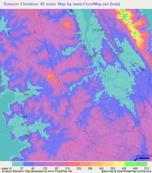 Butazon,Philippines Elevation Map