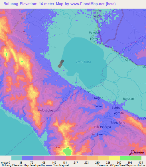 Buluang,Philippines Elevation Map