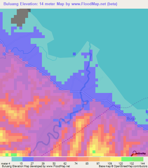 Buluang,Philippines Elevation Map