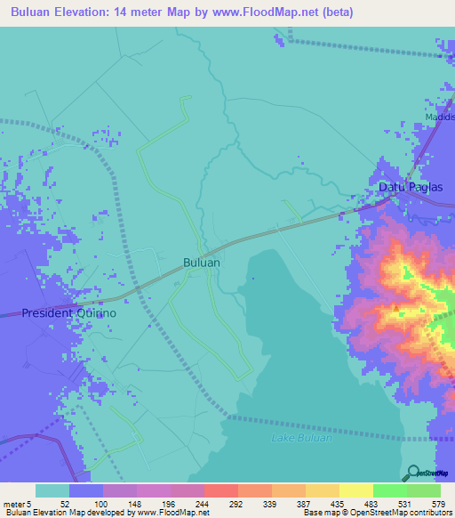Buluan,Philippines Elevation Map