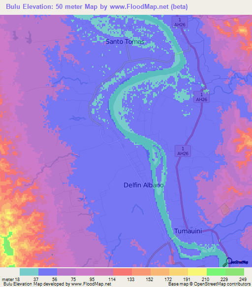Bulu,Philippines Elevation Map