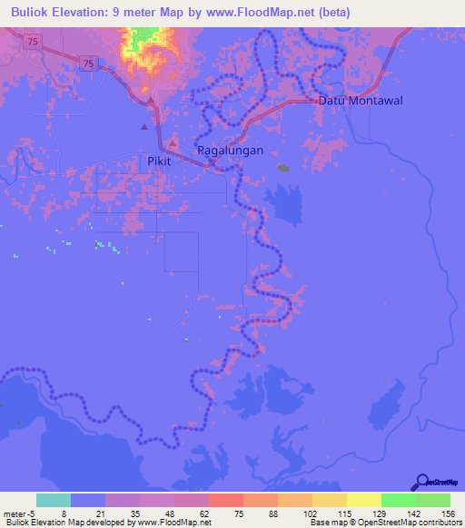 Buliok,Philippines Elevation Map
