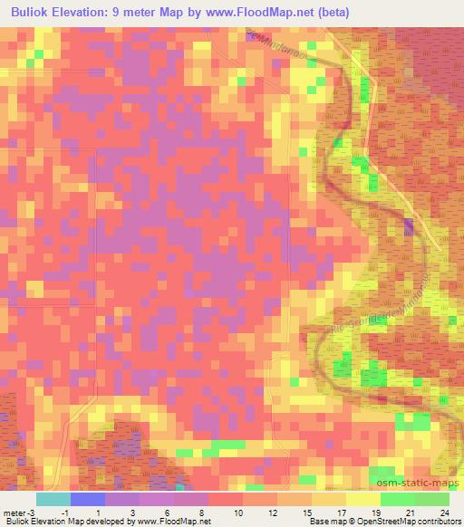 Buliok,Philippines Elevation Map