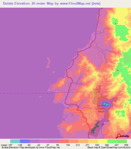 Bulata,Philippines Elevation Map