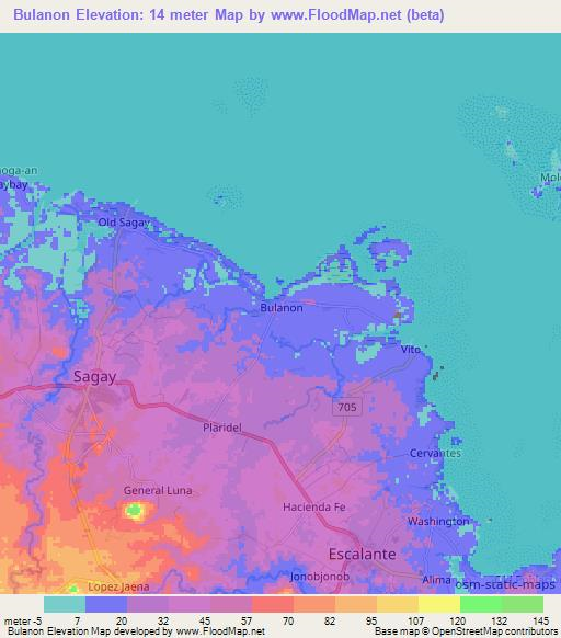Bulanon,Philippines Elevation Map