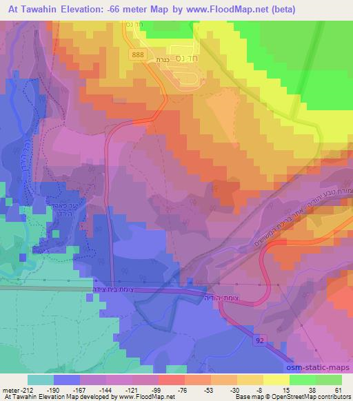 At Tawahin,Syria Elevation Map