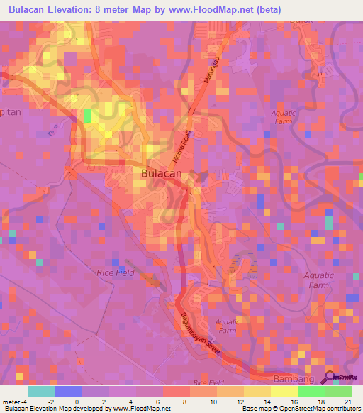 Bulacan,Philippines Elevation Map