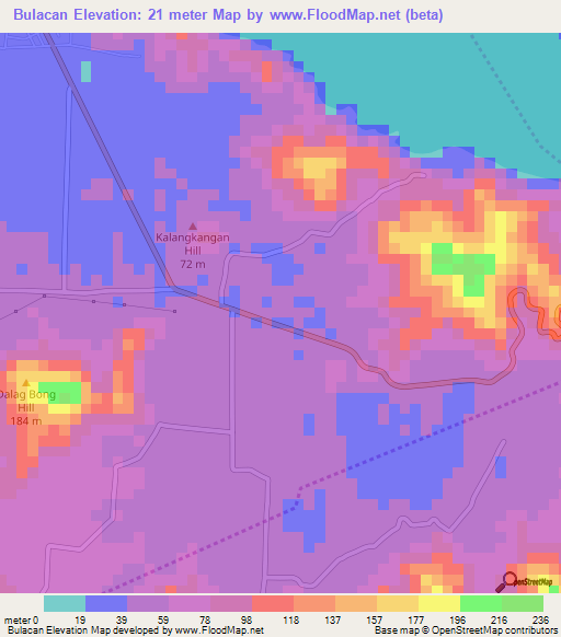 Bulacan,Philippines Elevation Map