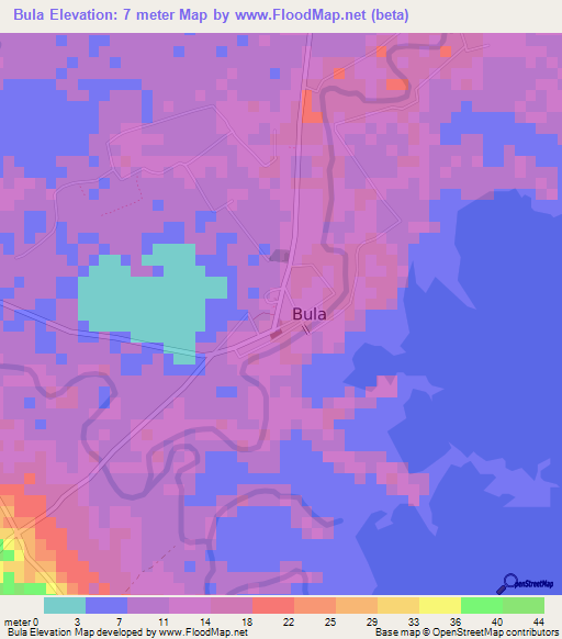 Bula,Philippines Elevation Map