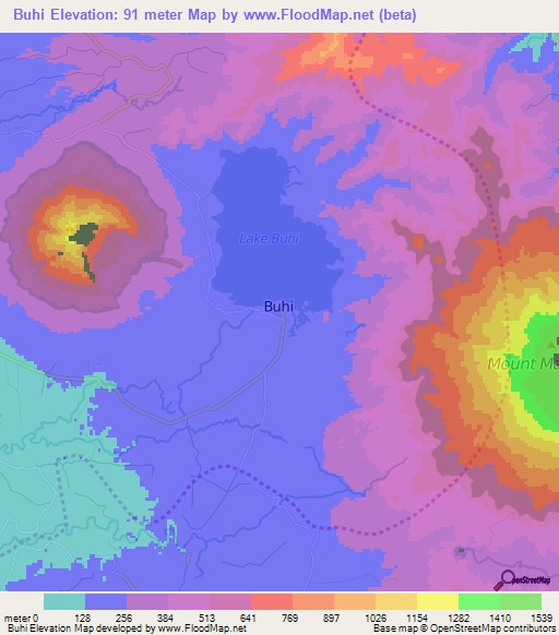 Buhi,Philippines Elevation Map