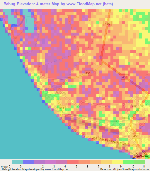 Babug,Philippines Elevation Map