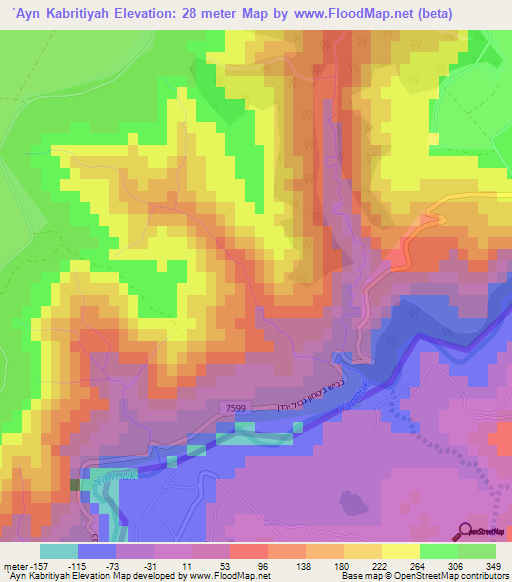 `Ayn Kabritiyah,Syria Elevation Map
