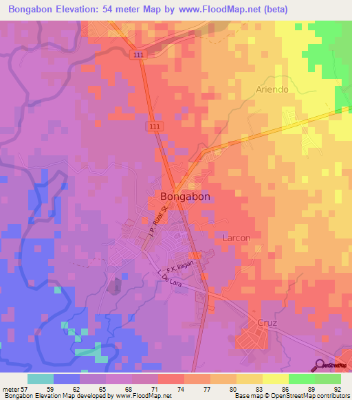 Bongabon,Philippines Elevation Map
