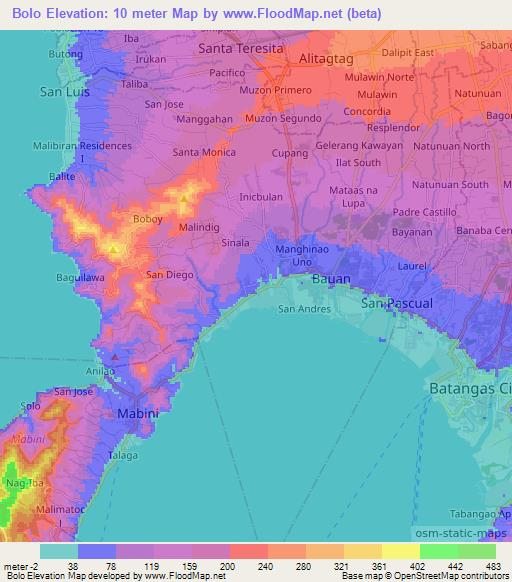 Bolo,Philippines Elevation Map