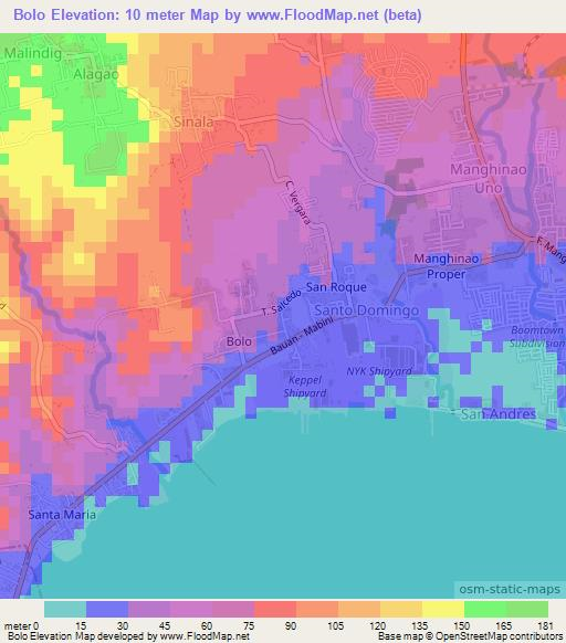Bolo,Philippines Elevation Map