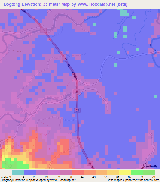 Bogtong,Philippines Elevation Map