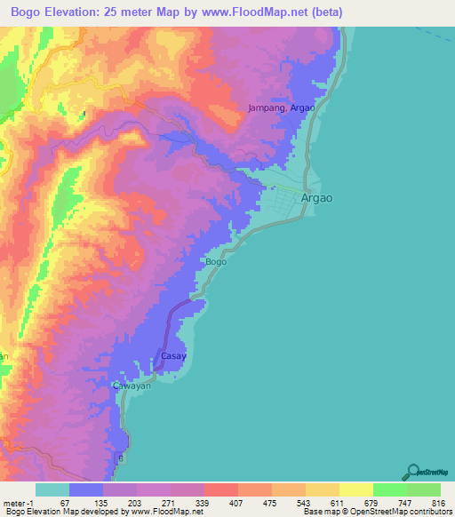 Bogo,Philippines Elevation Map
