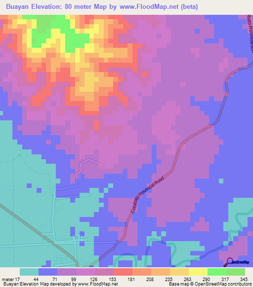 Buayan,Philippines Elevation Map