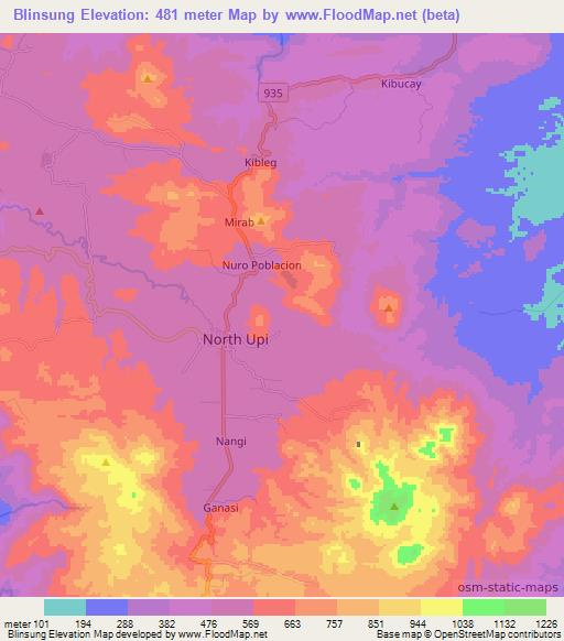 Blinsung,Philippines Elevation Map