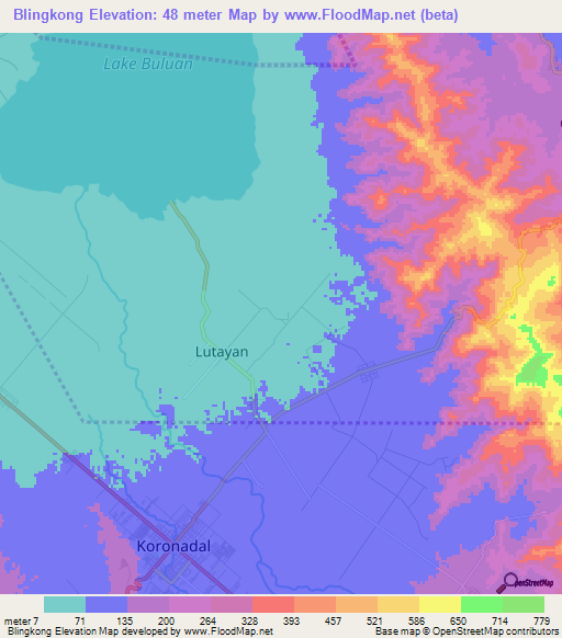 Blingkong,Philippines Elevation Map