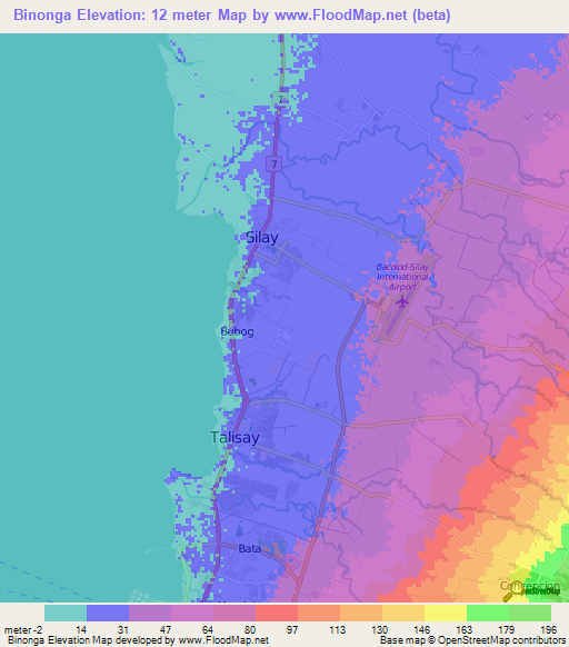 Binonga,Philippines Elevation Map