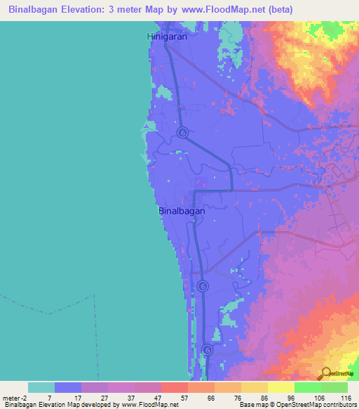 Binalbagan,Philippines Elevation Map