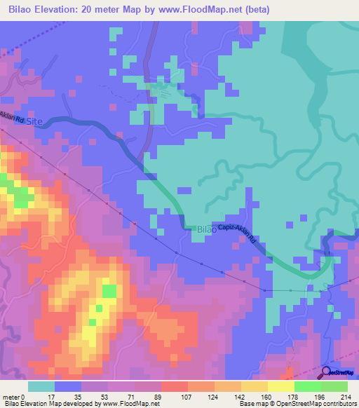 Bilao,Philippines Elevation Map