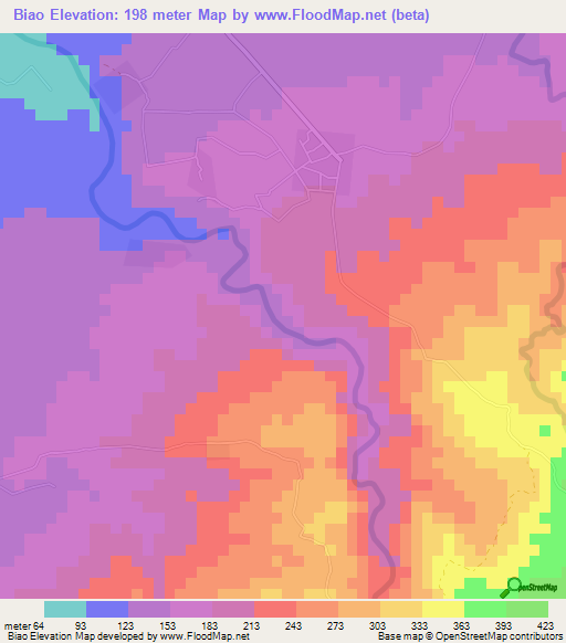 Biao,Philippines Elevation Map