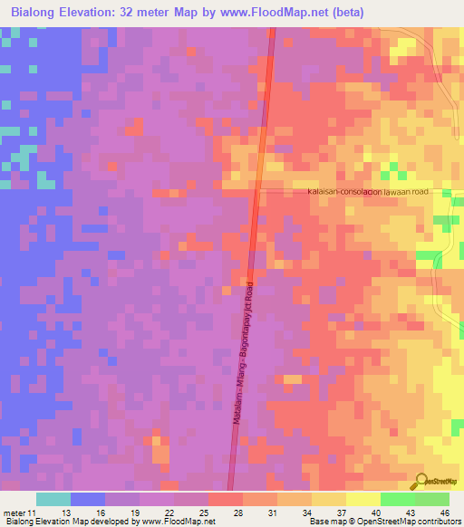 Bialong,Philippines Elevation Map