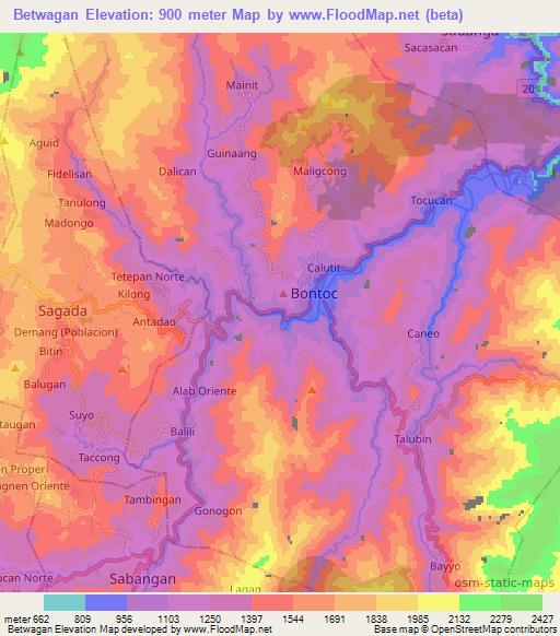 Betwagan,Philippines Elevation Map