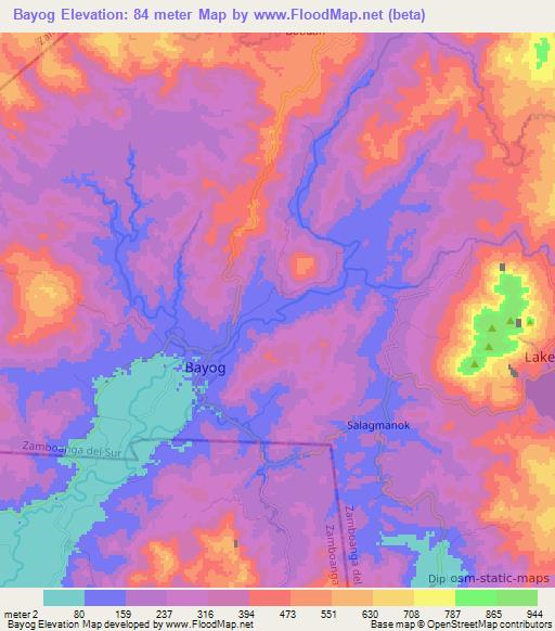 Bayog,Philippines Elevation Map