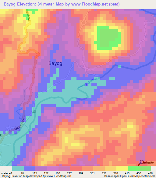 Bayog,Philippines Elevation Map