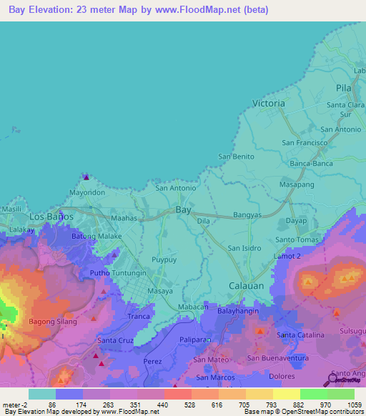 Bay,Philippines Elevation Map