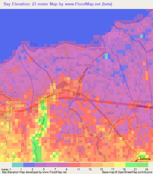 Bay,Philippines Elevation Map