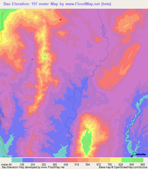 Bau,Philippines Elevation Map