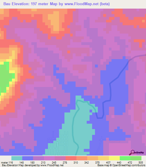 Bau,Philippines Elevation Map