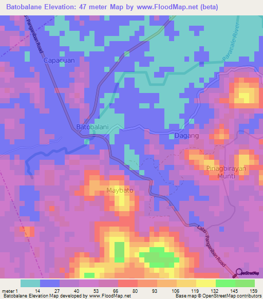 Batobalane,Philippines Elevation Map