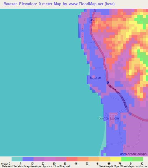 Batasan,Philippines Elevation Map