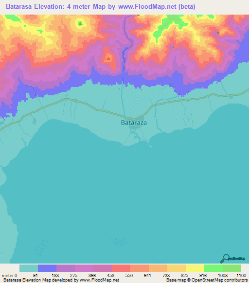 Batarasa,Philippines Elevation Map
