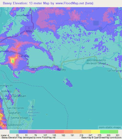 Basey,Philippines Elevation Map